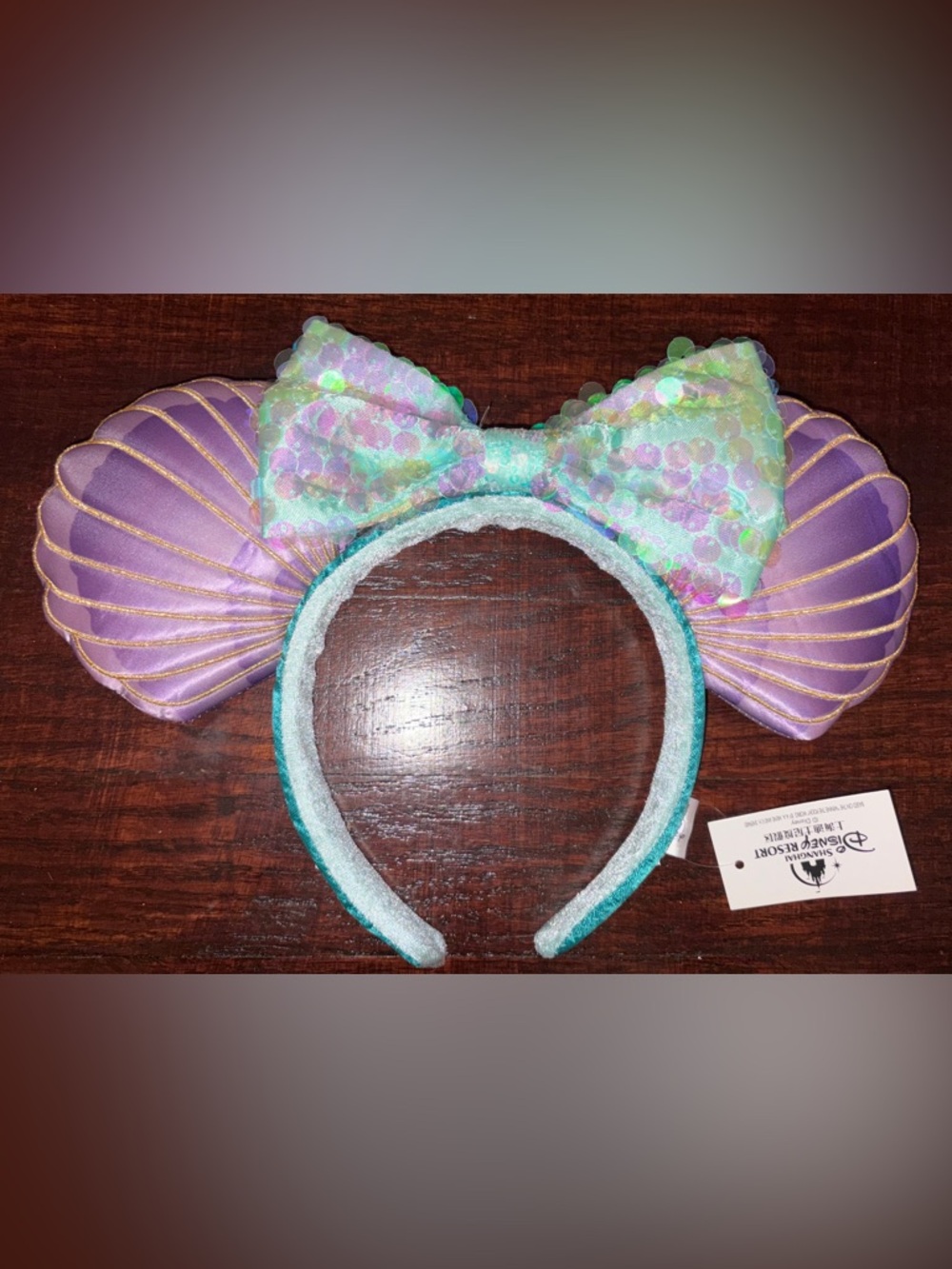 Themed Little Mermaid Purple and Mint Seashell Headband - Picture 3 of 6